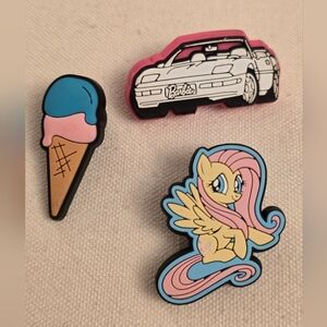 Jibbitz Character Shoe Charms - Icecream, Barbie Car, My LITTLE Pony